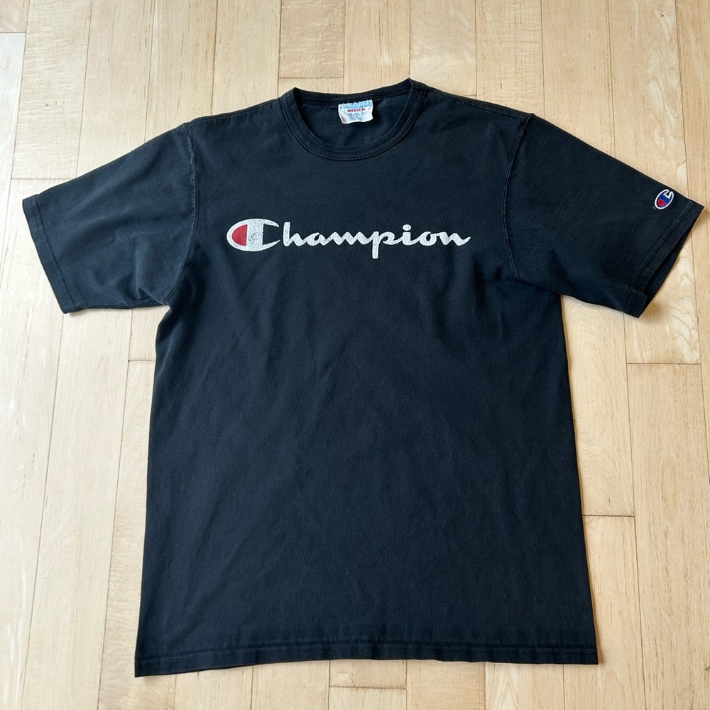 Champion Men's Black Short Sleeve Tee Size Medium